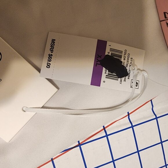 Cece Elbow Sleeve Open Collar Blouse NWT White XXL Faint Discoloration - Picture 5 of 12